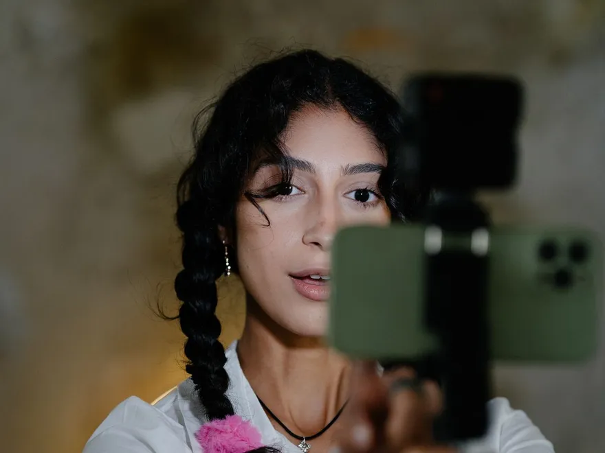 Creator filming social media content