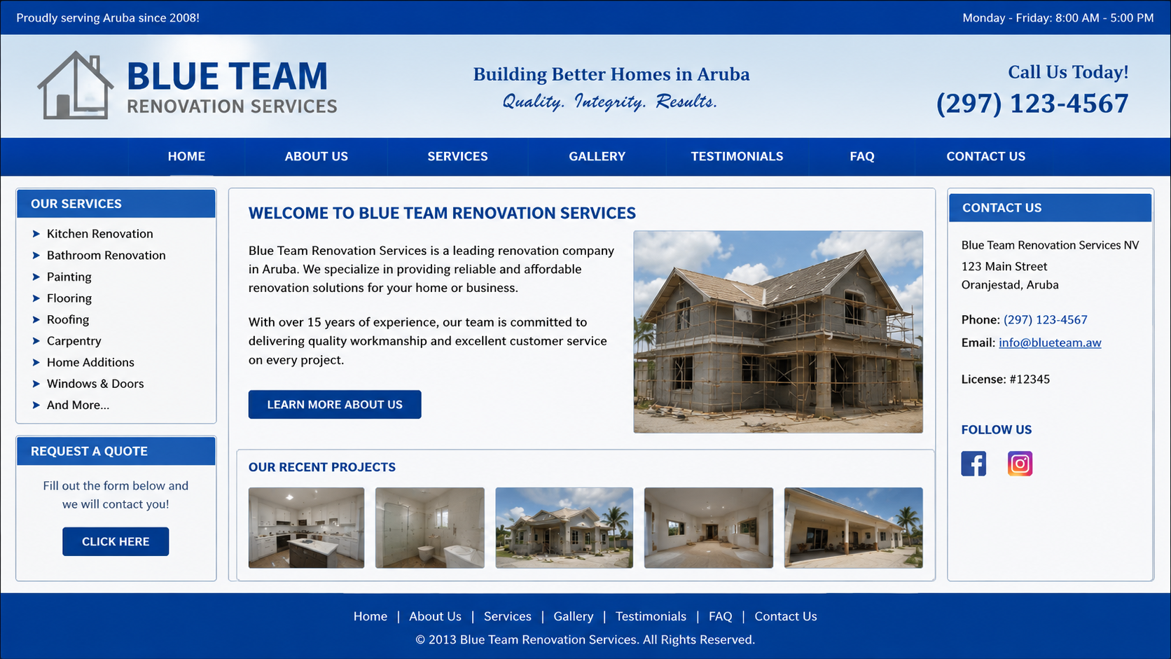 Original website — before